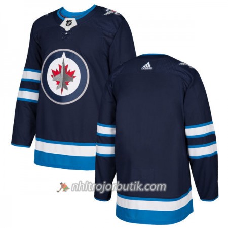 Män Ishockey Winnipeg Jets Tröja Blank Adidas 2017-2018 Marinblå Authentic